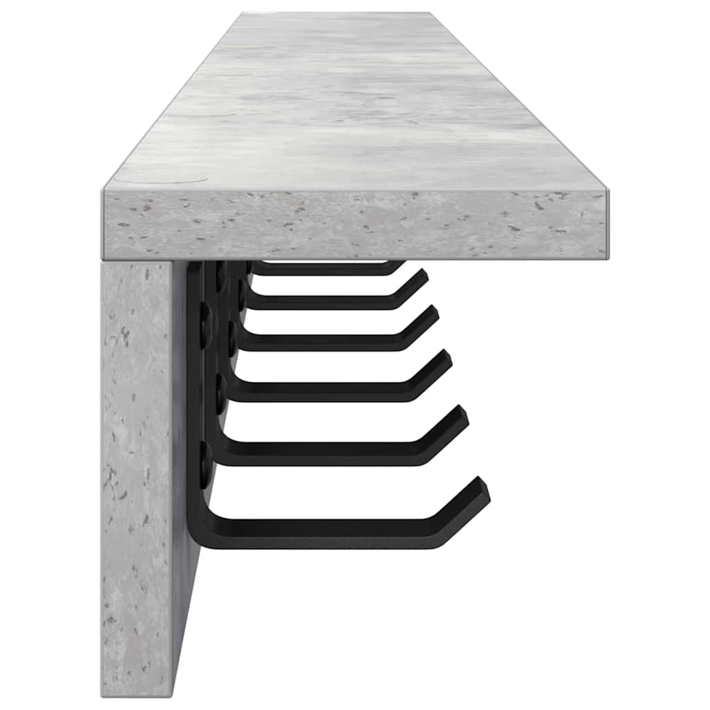 Vješalica za kapute na zidu Betonski sivi 100 x 10,5 x 10,5 cm