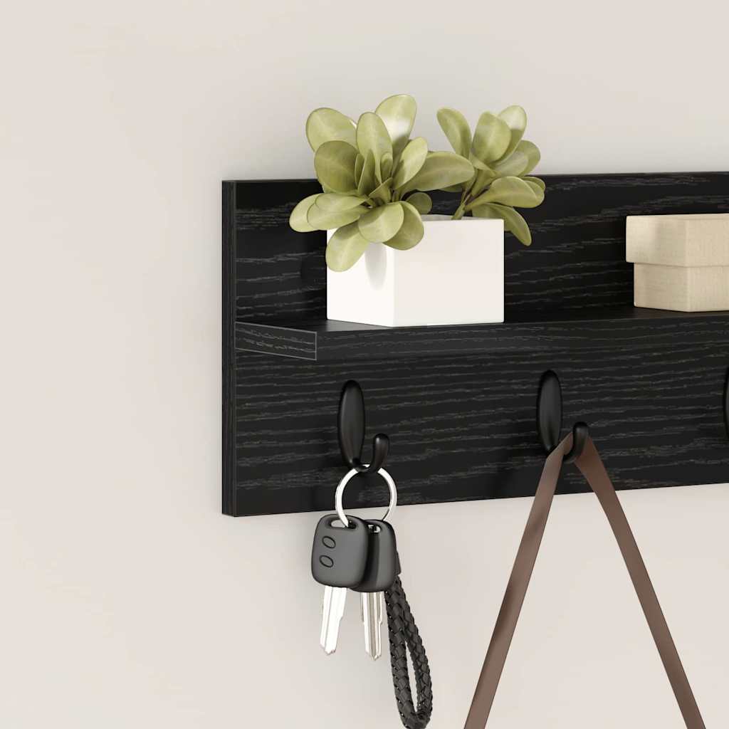 Vješalica za kapute na zidu Zidne Crni hrast 40 x 10,5 x 18 cm
