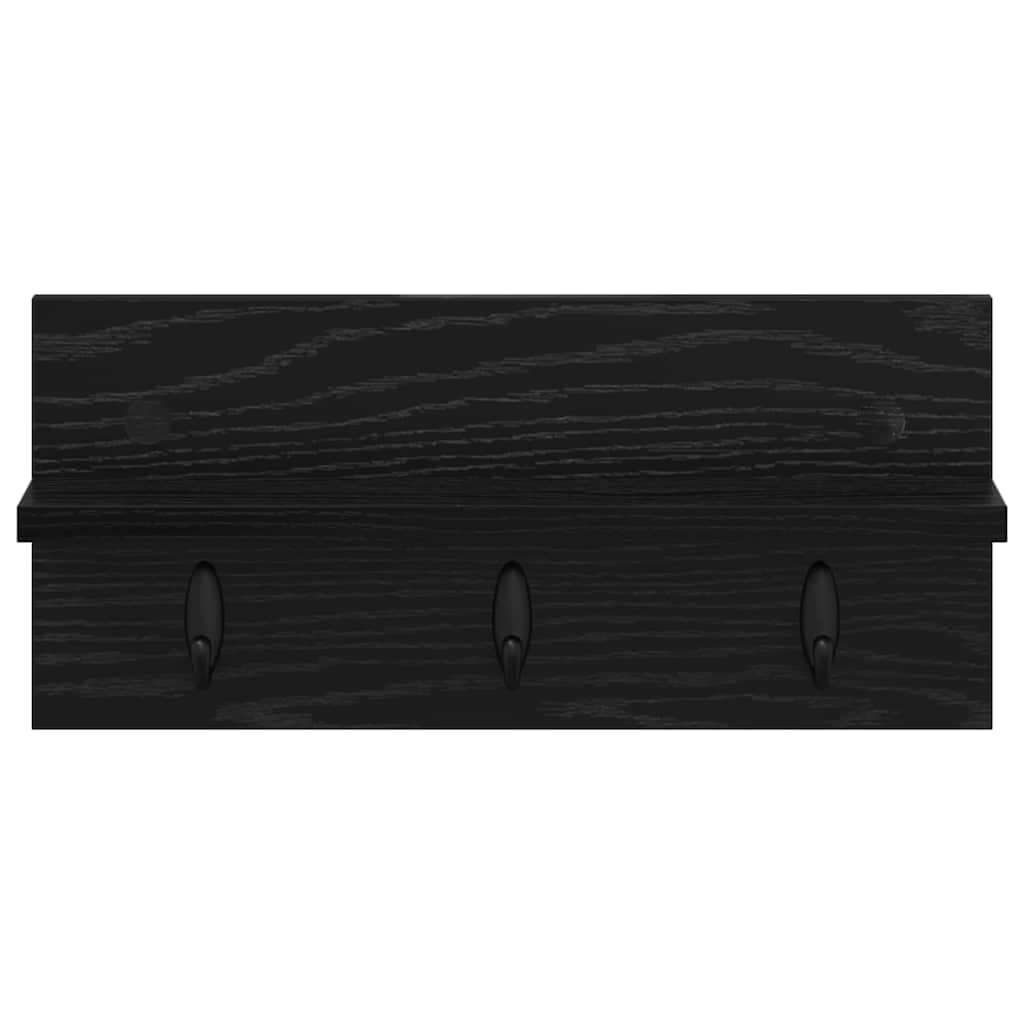 Vješalica za kapute na zidu Zidne Crni hrast 40 x 10,5 x 18 cm
