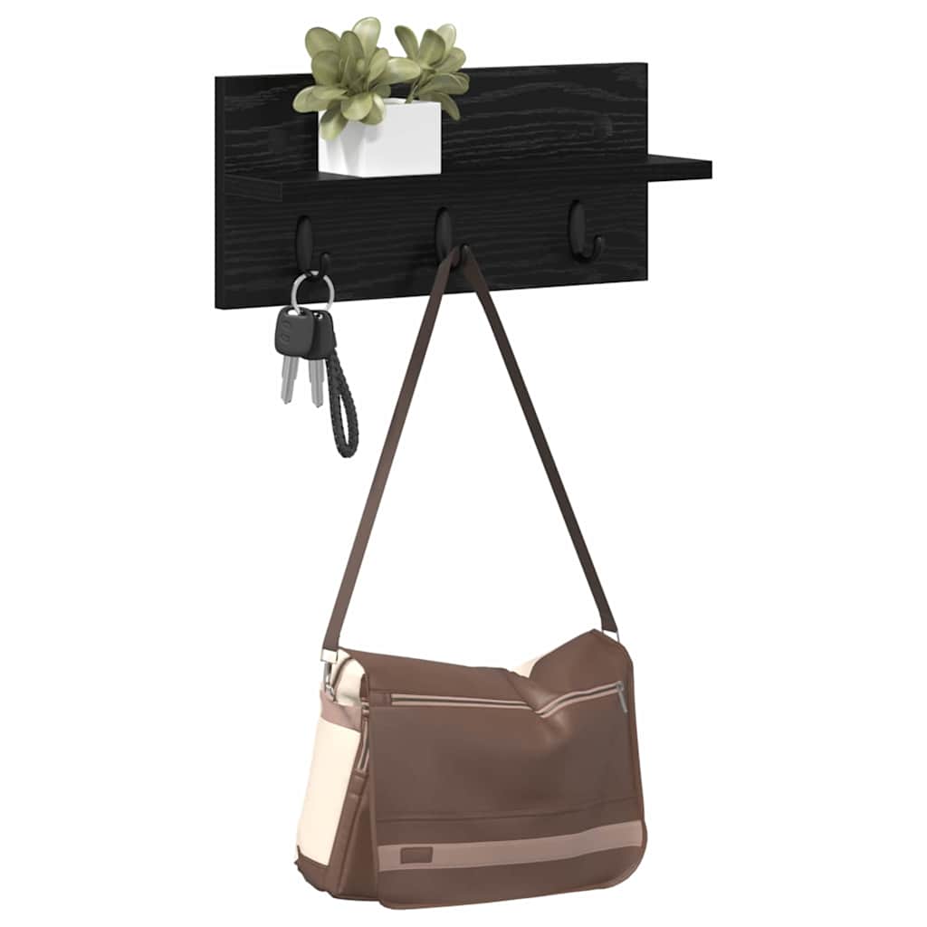 Vješalica za kapute na zidu Zidne Crni hrast 40 x 10,5 x 18 cm