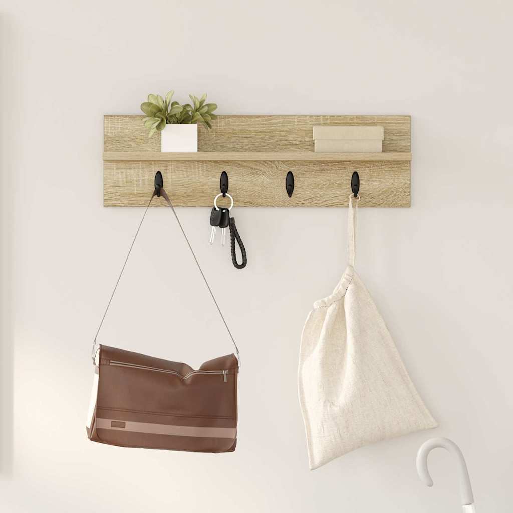 Vješalica za kapute na zidu Sonoma hrast 60 x 10,5 x 18 cm