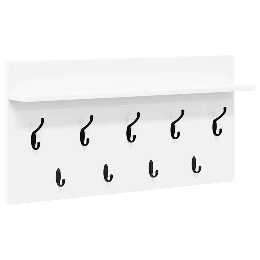 Vješalica za kapute na zidu s policom Bijelo 80 x 40 x 12 cm