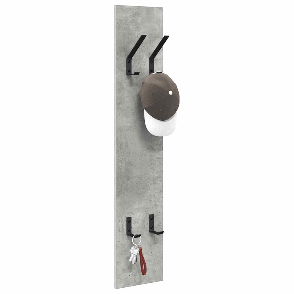 Vješalica za kapute na zidu Betonski sivi 20 x 1,5 x 100 cm