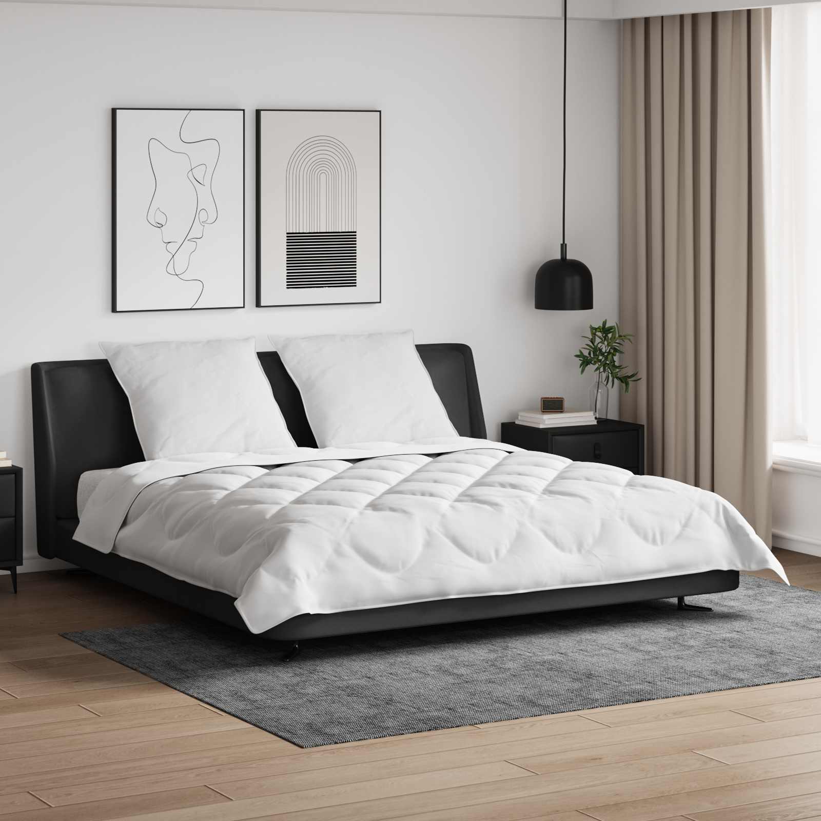 Duvet za sve sezone s jastukom 3 kom. Bijela Mikrovlakna