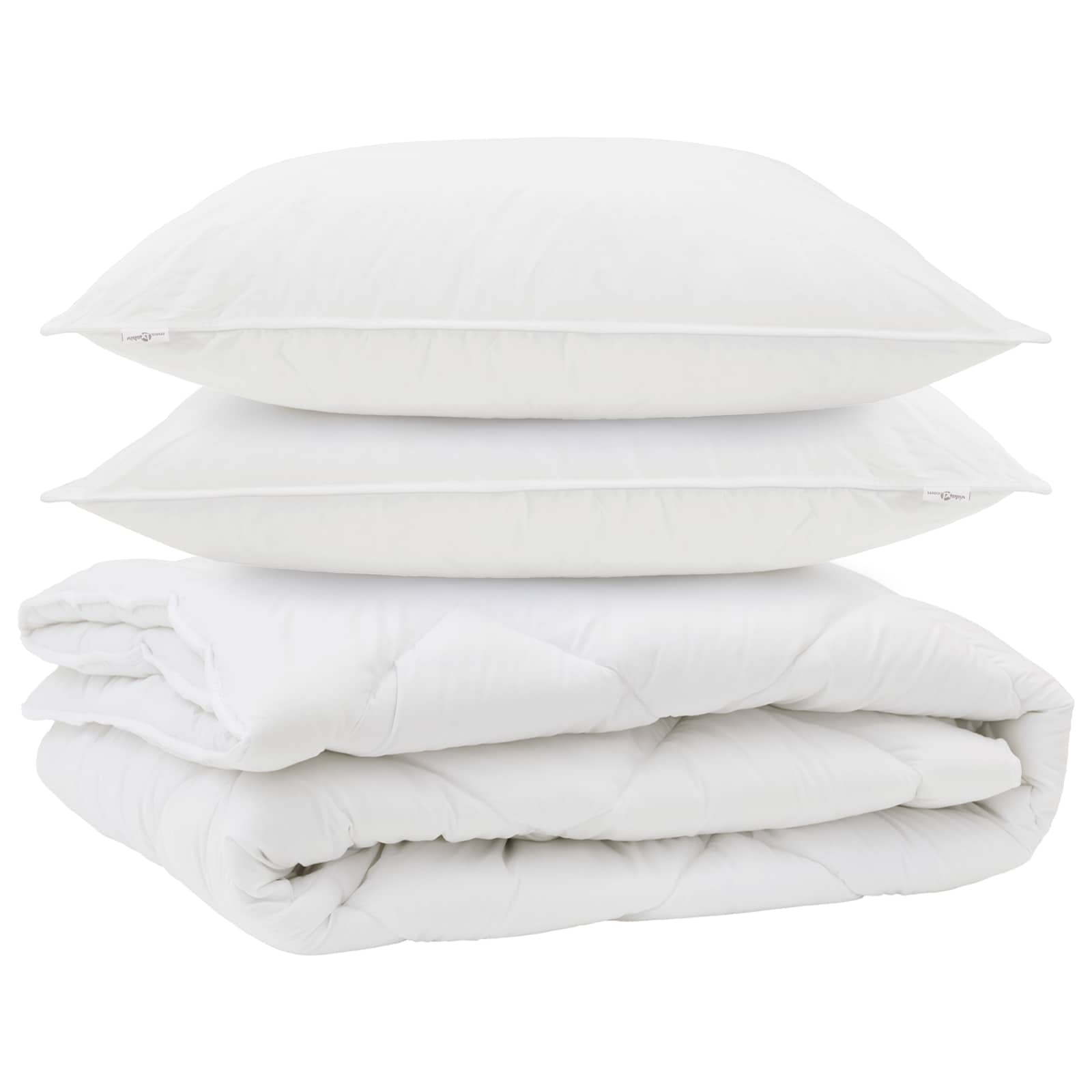 Duvet za sve sezone s jastukom 3 pcs Bijelo Mikrovlakna