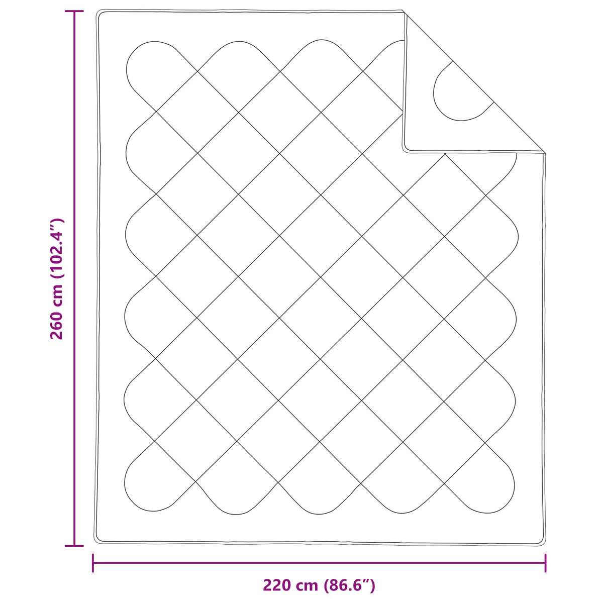 Duvet za sve sezone s jastukom 3 kom. Bijela Mikrovlakna 260 x 220 cm