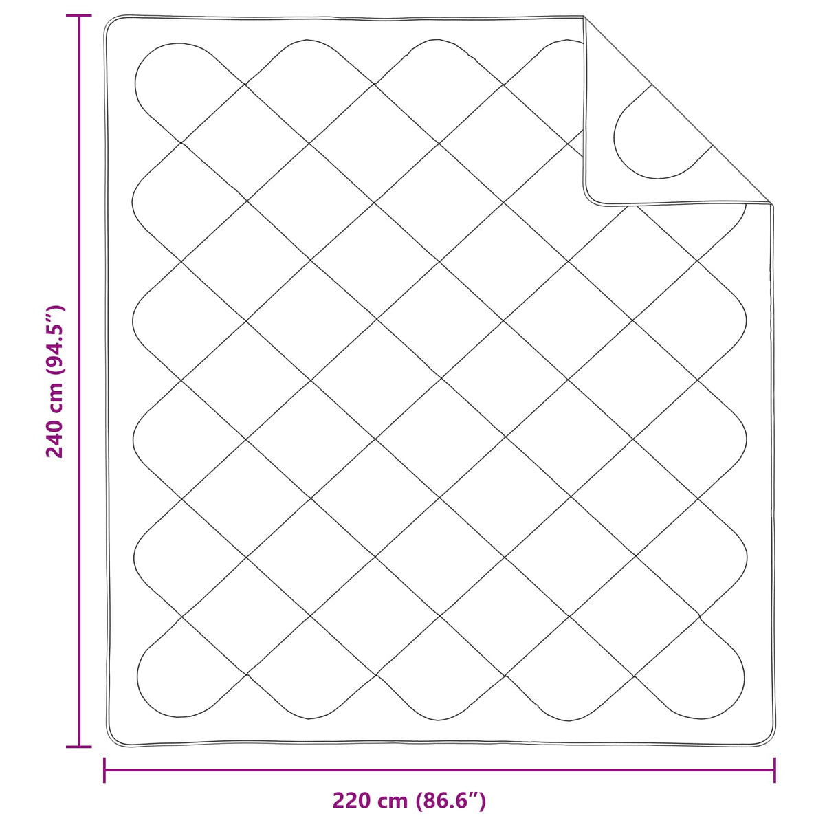 Duvet s jastucima s jastukom 3 kom. Bijelo Mikrofibra i Pero Bijela 240 x 220 cm,30 x 50 cm