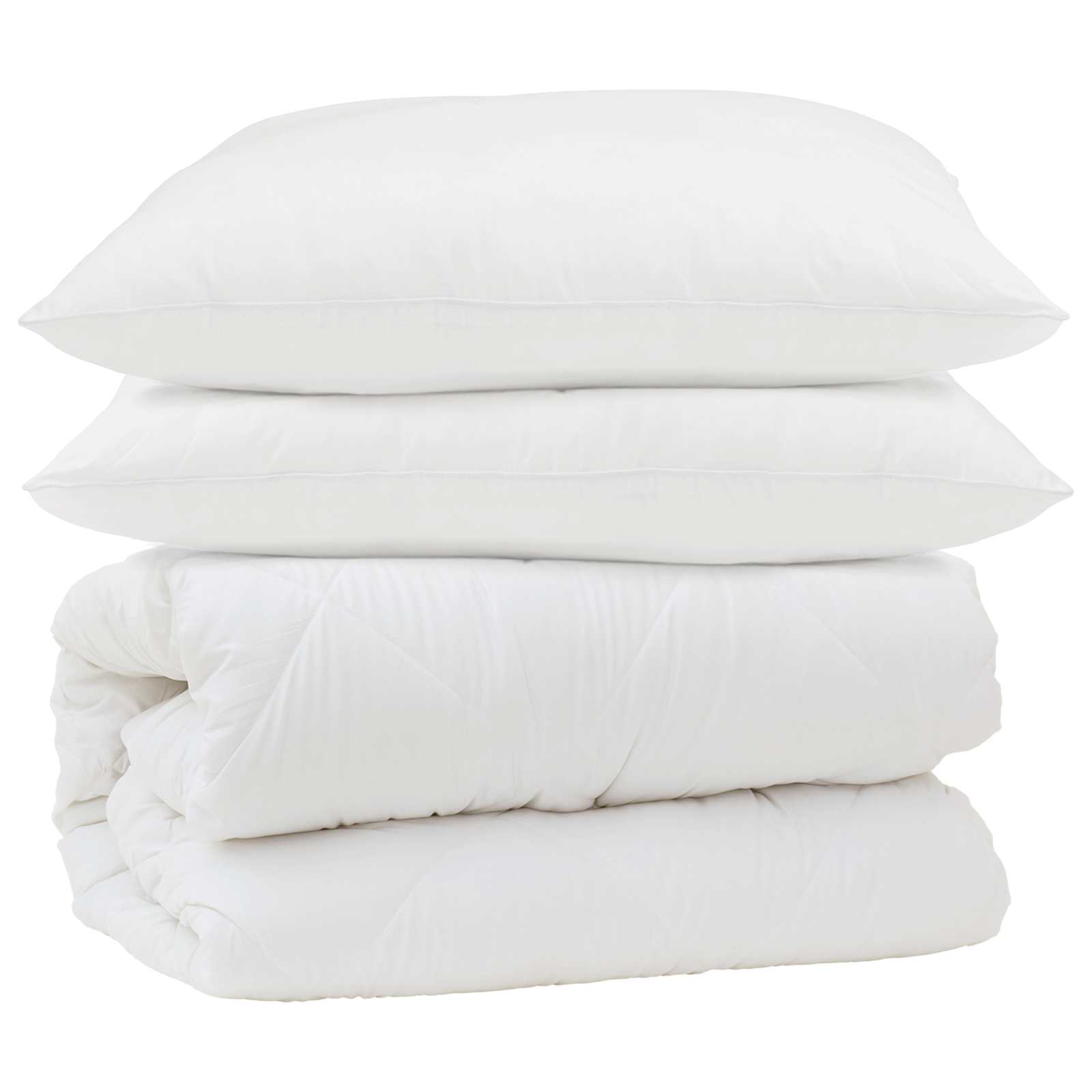 Set deka s jastukom 3 pcs Bijelo Mikrofibra i Pero