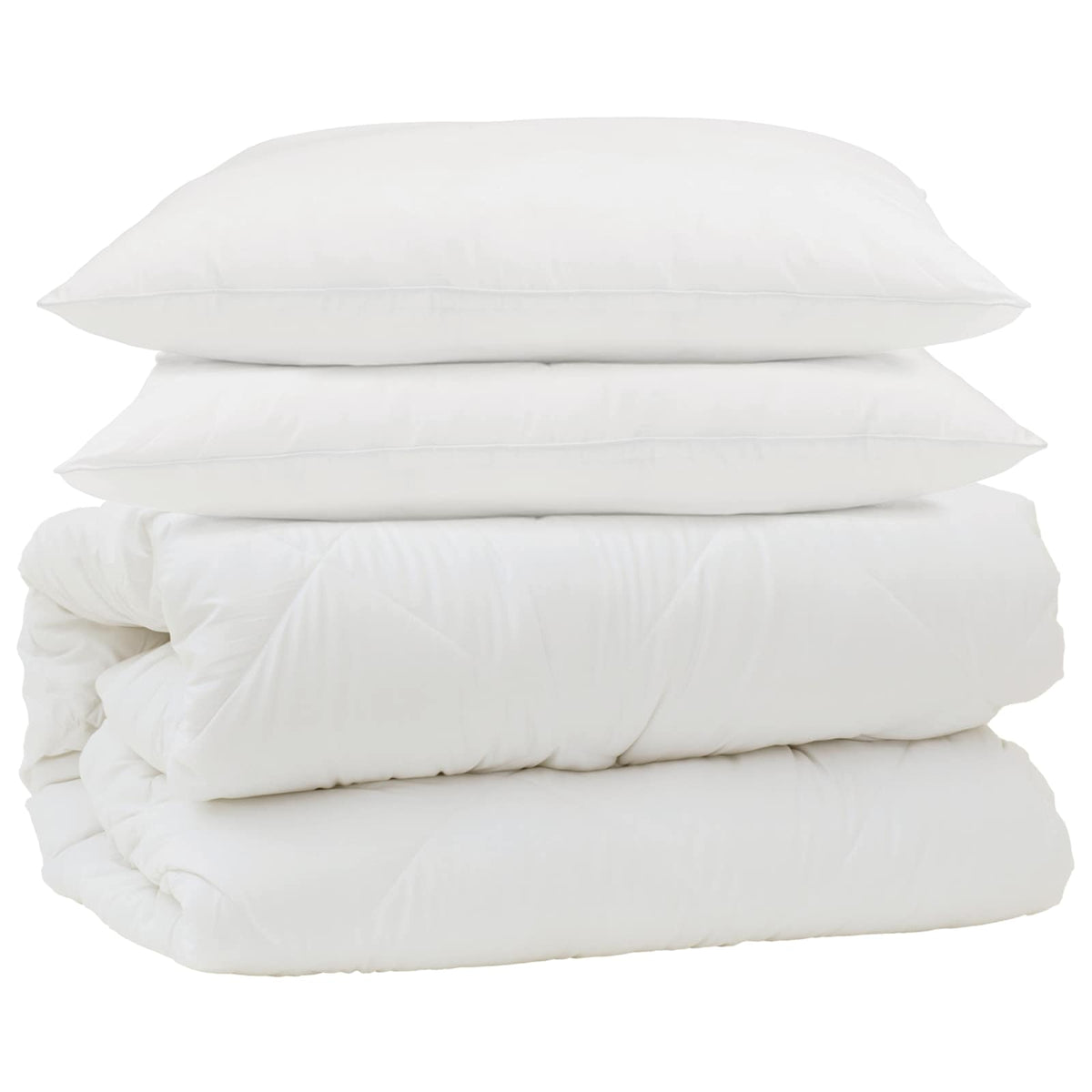Set deka s jastukom 3 kom. Bijela Mikrovlakna 260 x 220 cm,50 x 75 cm