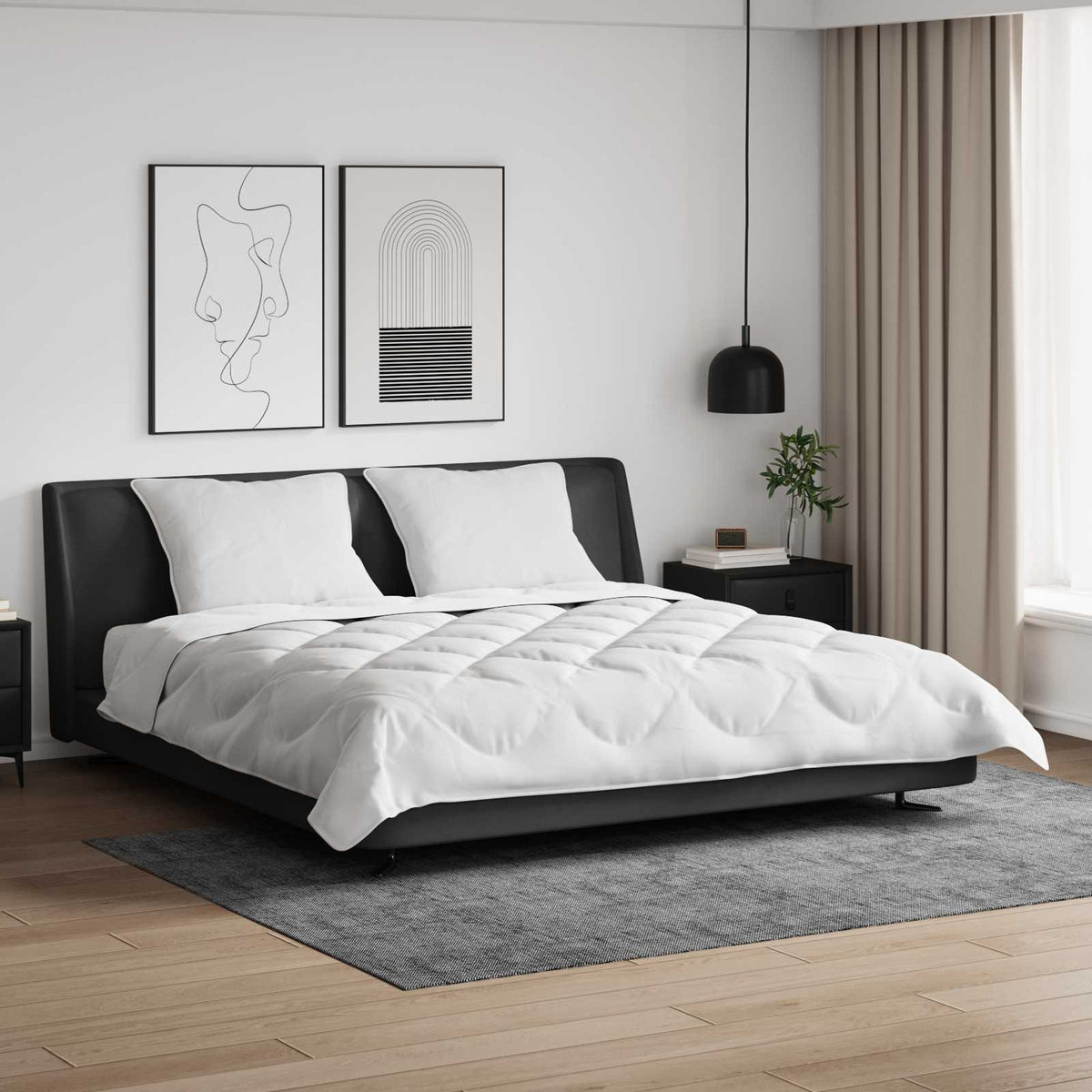 Set deka s jastukom 3 kom. Bijela Mikrovlakna 260 x 220 cm,70 x 90 cm