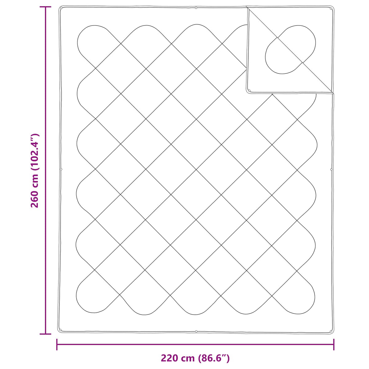 Set deka s jastukom 3 kom. Bijela Mikrovlakna 260 x 220 cm,70 x 90 cm