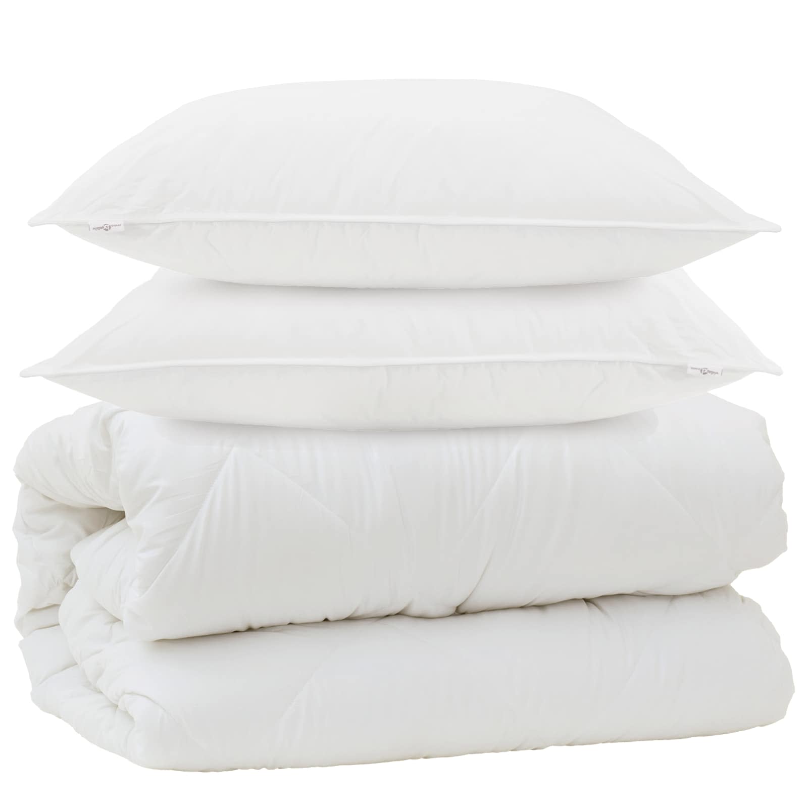 Duvet s jastucima s jastukom 3 pcs Bijelo Mikrovlakna