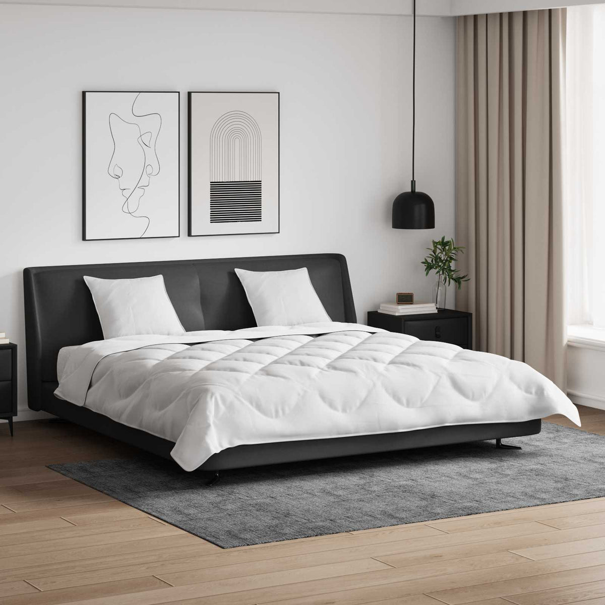 Duvet s jastucima s jastukom 3 kom. Bijela Mikrovlakna 240 x 200 cm,60 x 70 cm