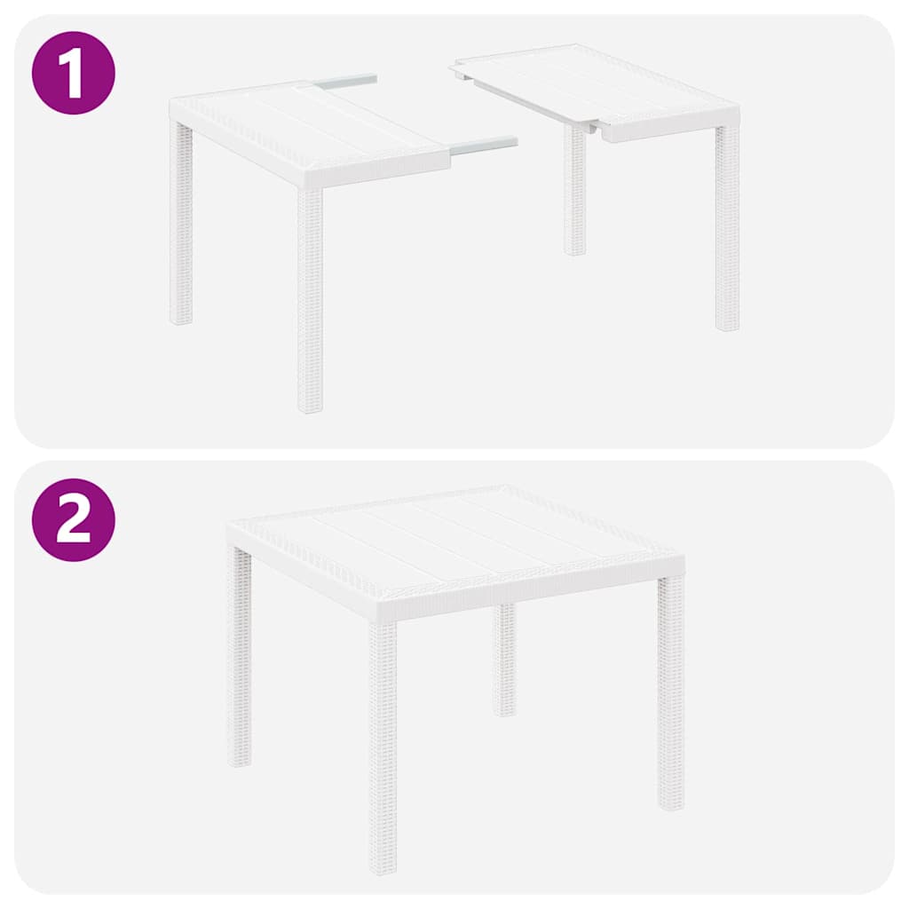 Stol za vrt Bijelo 100 x 100 x 73 cm poliratan