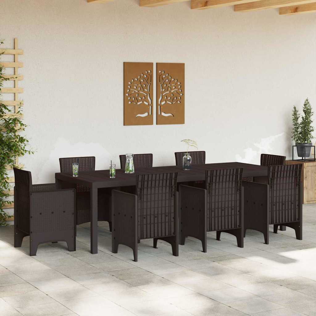Stol za vrt Smeđa 250 x 100 x 73 cm poliratan