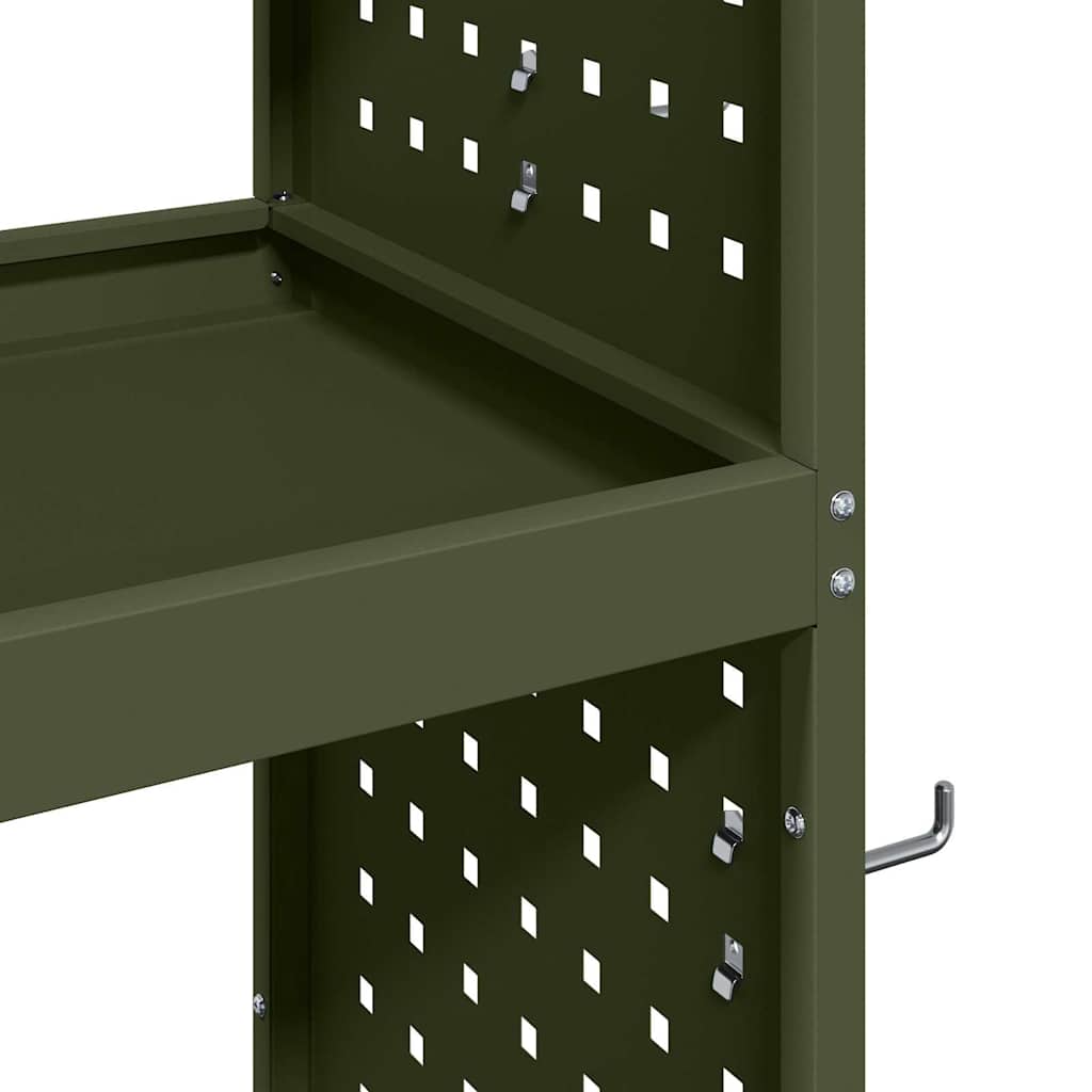 Količar za alate s policom Maslinasto zelena 65 x 35 x 111 cm