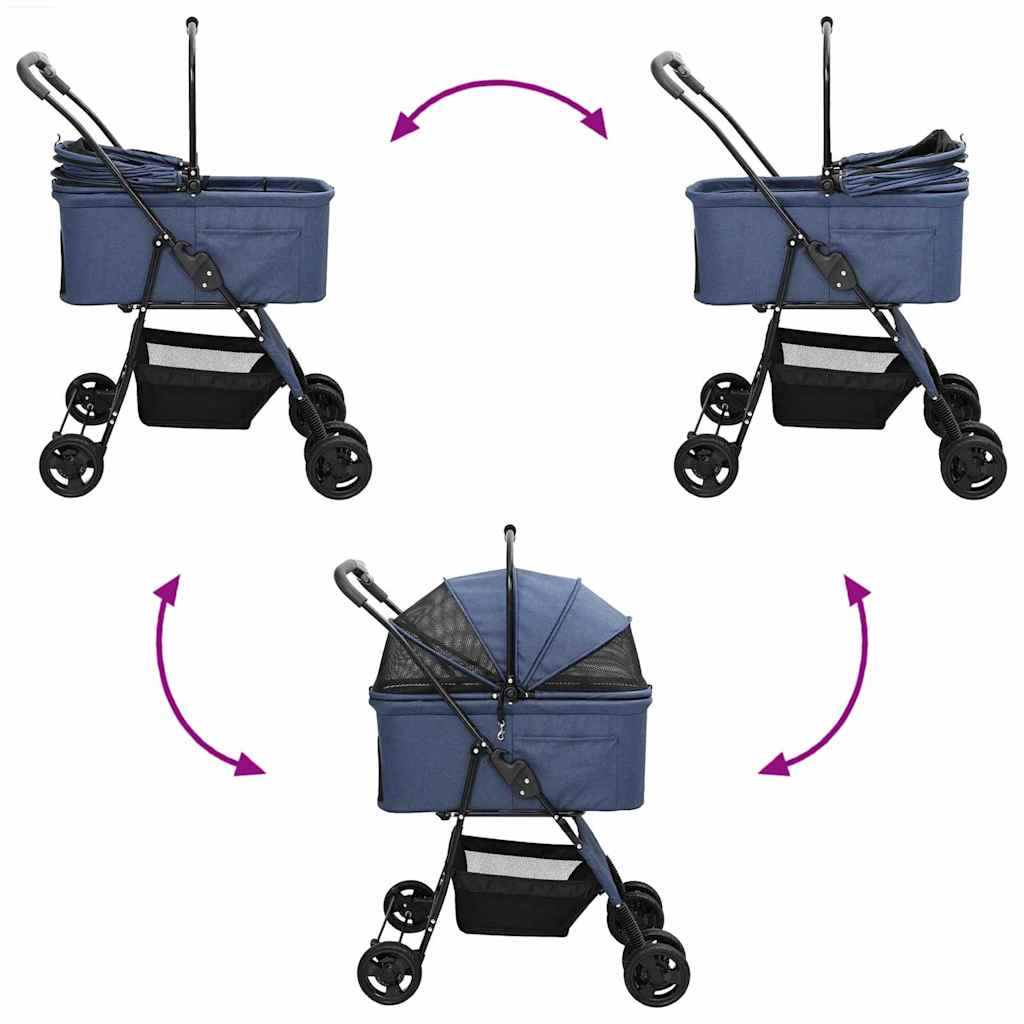 Sklopiva kolica za kućne ljubimce Plava 81 x 47 x 99 cm
