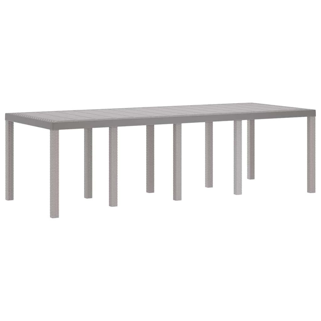 Stol za vrt Svjetlosiva 250 x 100 x 73 cm poliratan