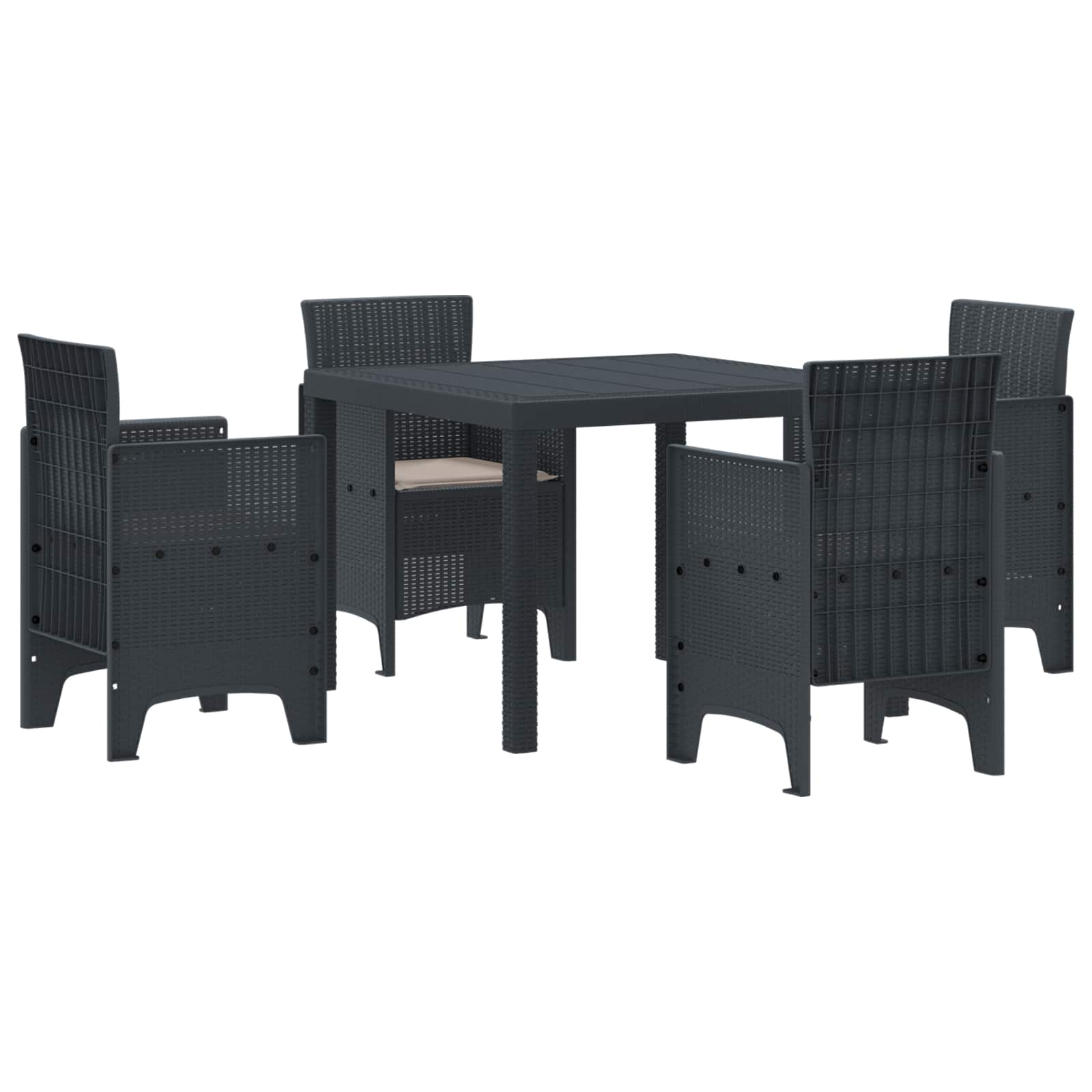 Vrtni set za objed 5 pcs Antracit Polipropilen