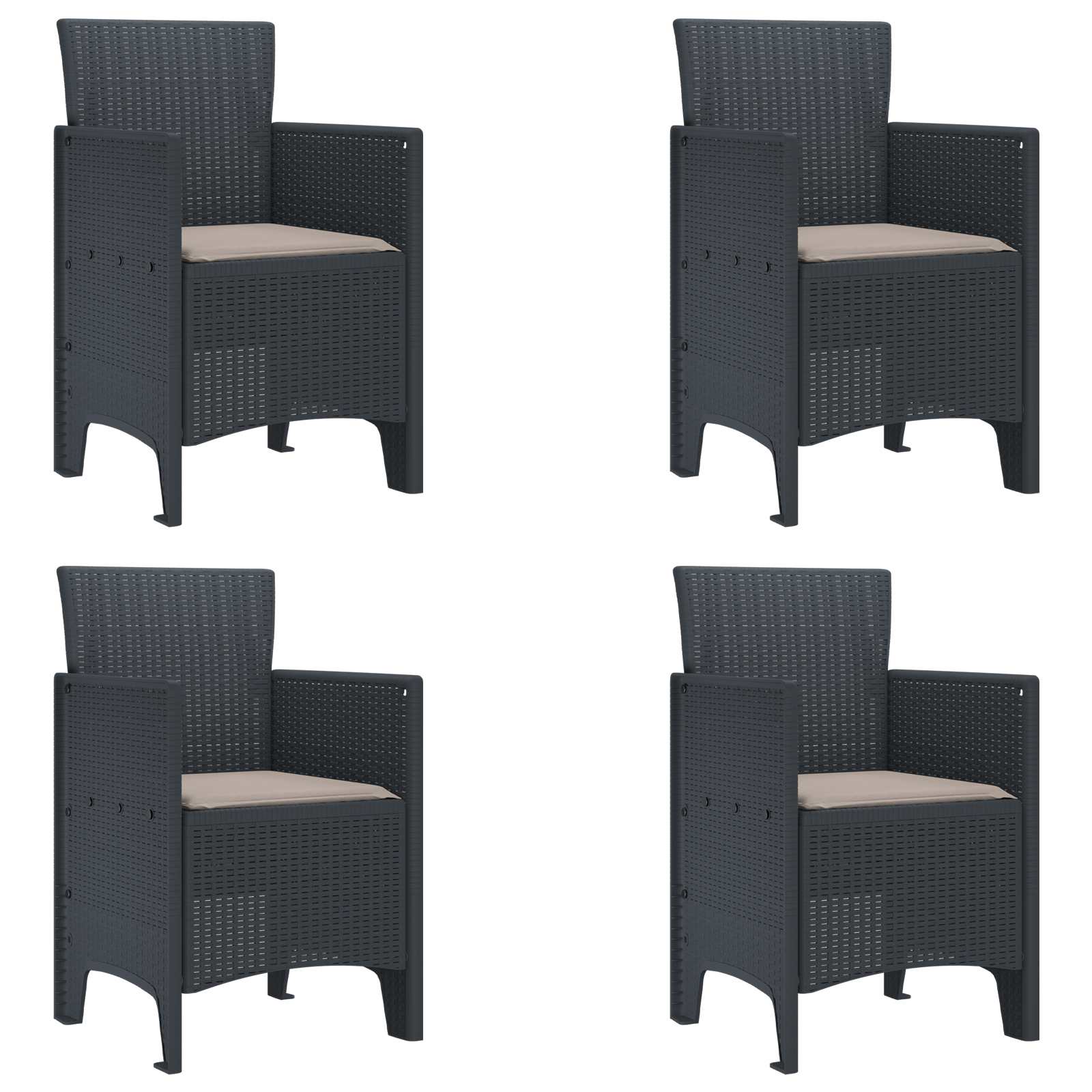 Vrtni set za objed 5 pcs Antracit Polipropilen