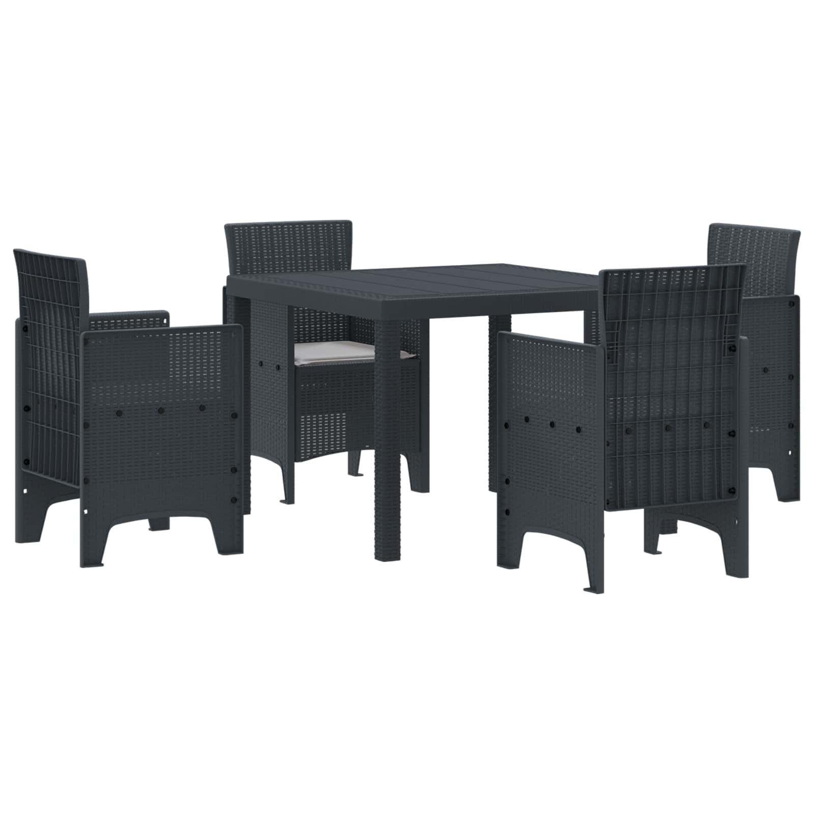 Vrtni set za objed 5 pcs Antracit Polipropilen