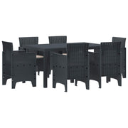 Vrtni set za objed 7 pcs Antracit Polt ratan