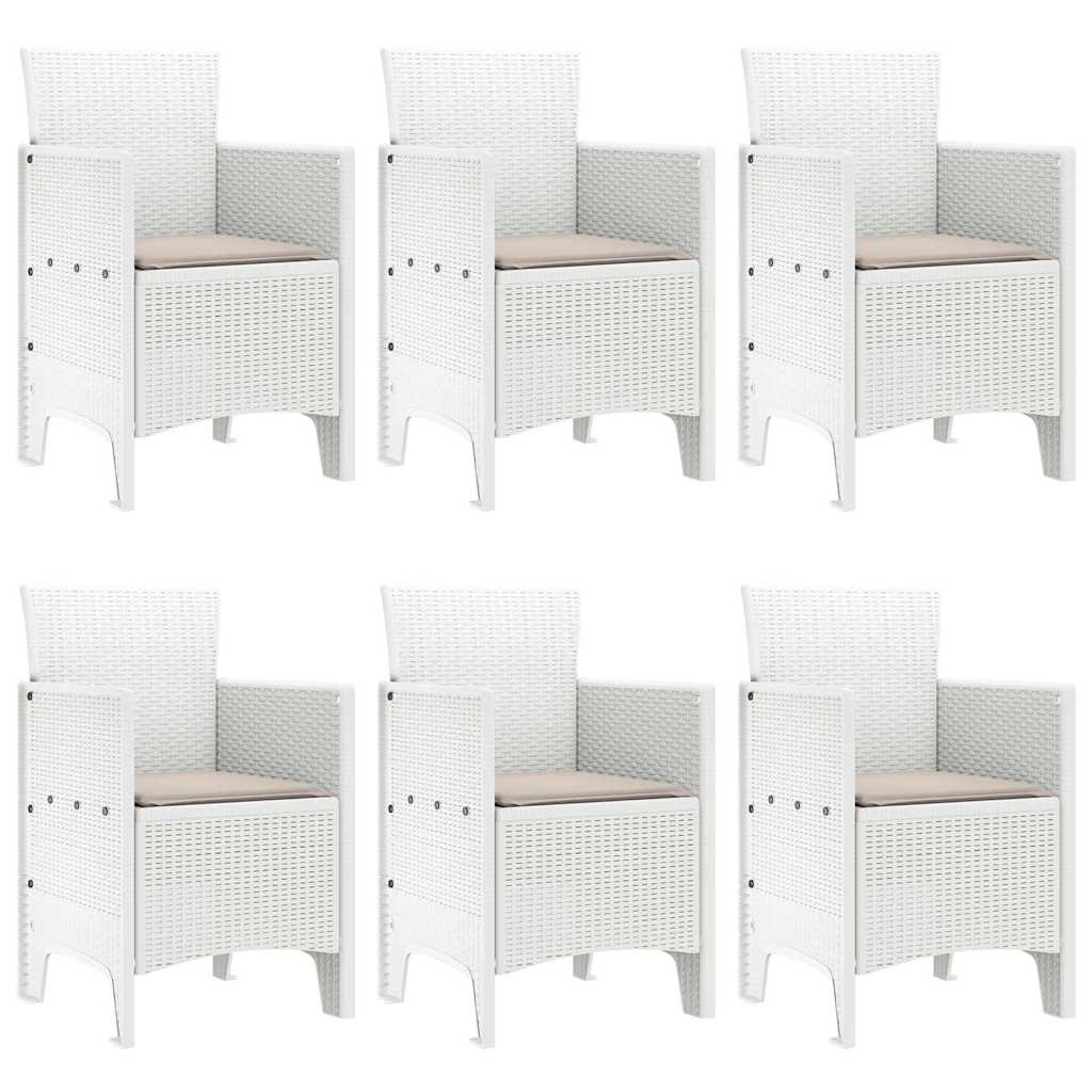 Vrtni set za objed 7 pcs Bijelo Polt ratan
