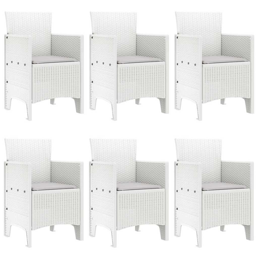Vrtni set za objed 7 pcs Bijelo Polt ratan