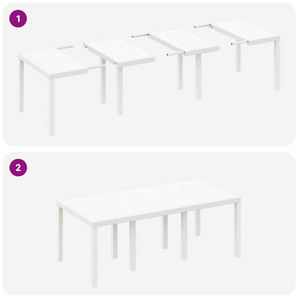 Vrtni set za objed 9 pcs Bijela Polipropilen
