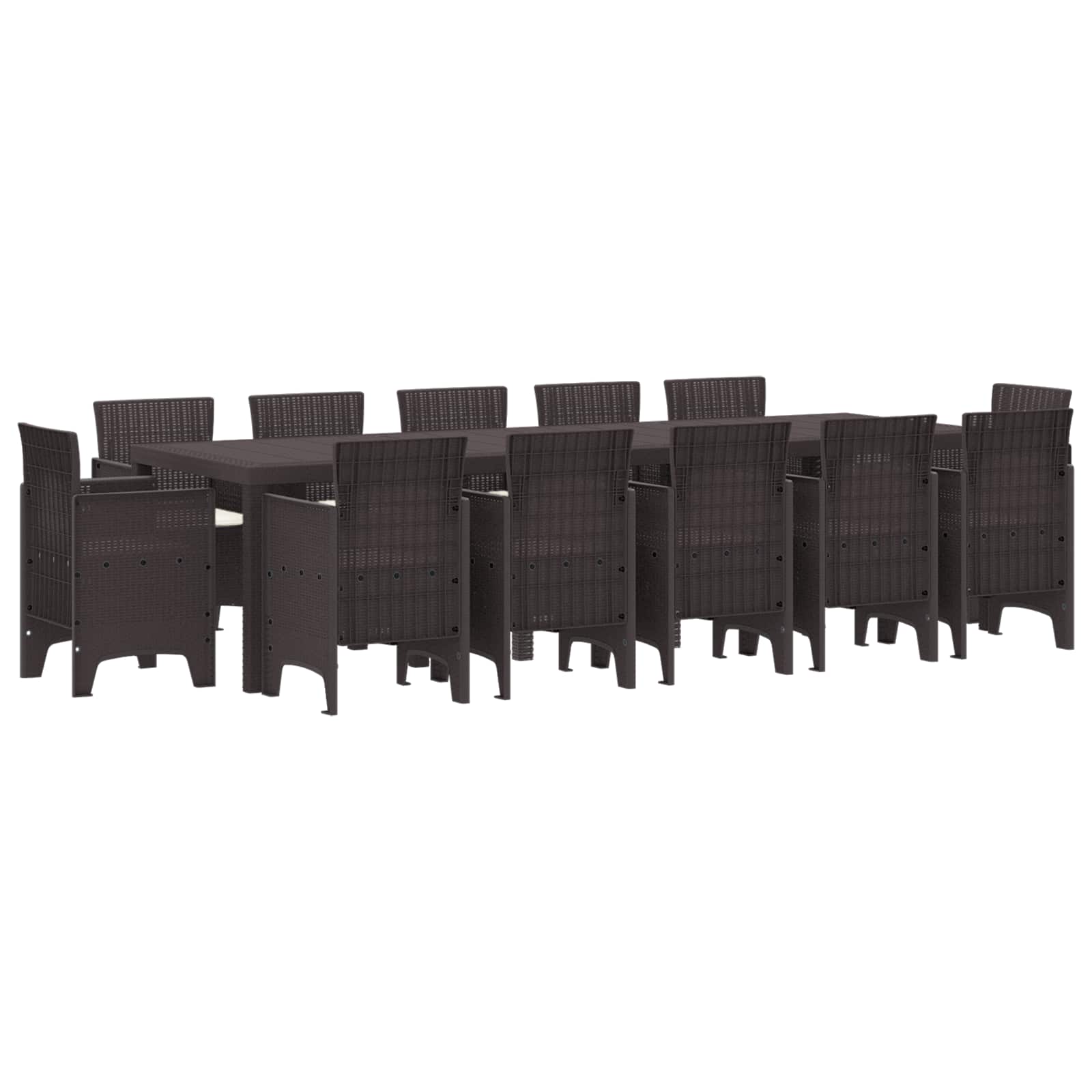 Vrtni set za objed s jastukom 13 pcs Smeđa Ratan