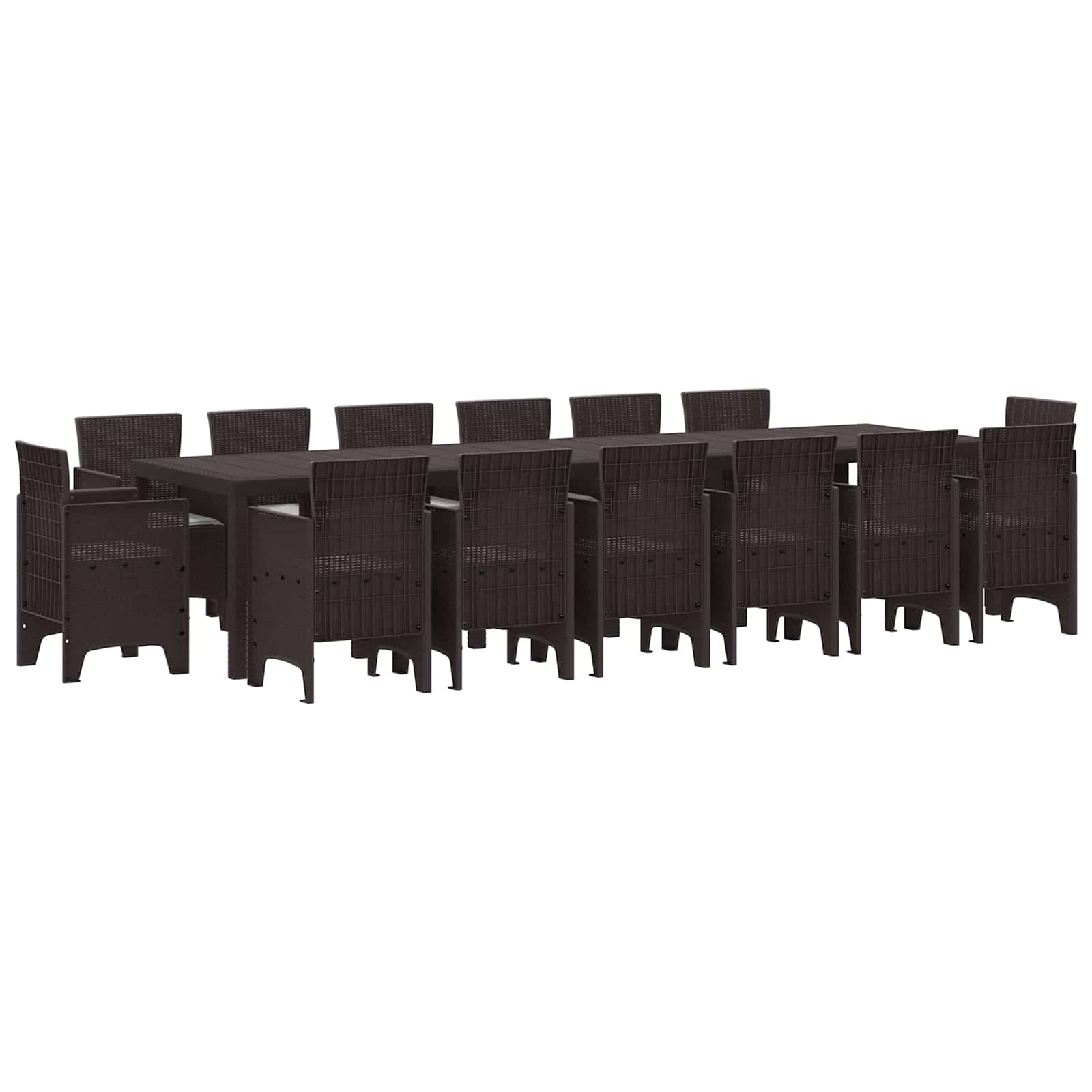Vrtni set za objed 15 pcs Smeđa Polt ratan