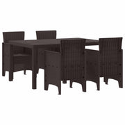 Vrtni set za objed 5 pcs Smeđa Polt ratan
