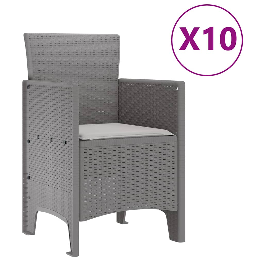 Vrtni set za objed 11 kom. Svjetlosiva Ratan i Aluminij