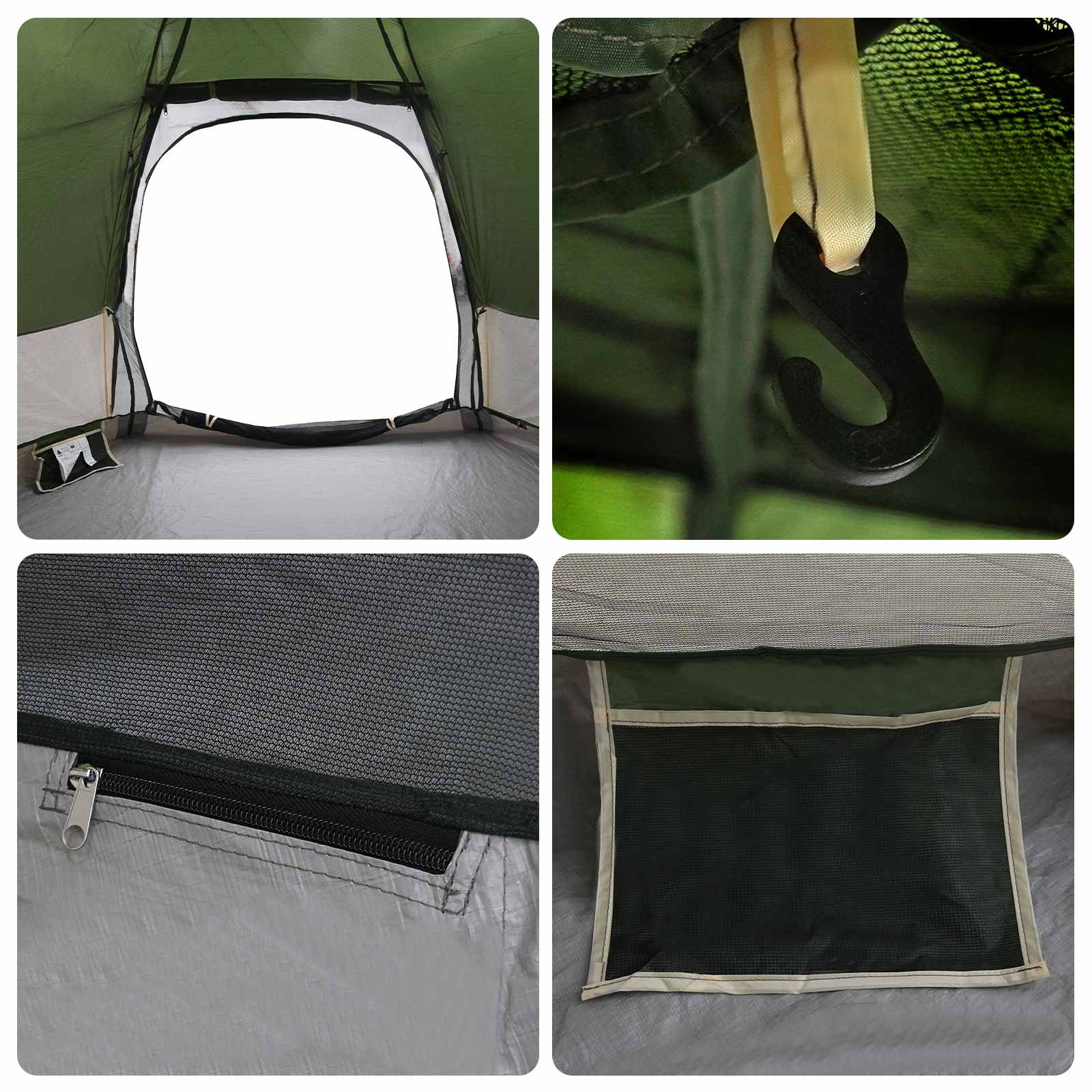 Brzi šator s kišnom navlakom za 4 osobe Zelena 185T Polyester
