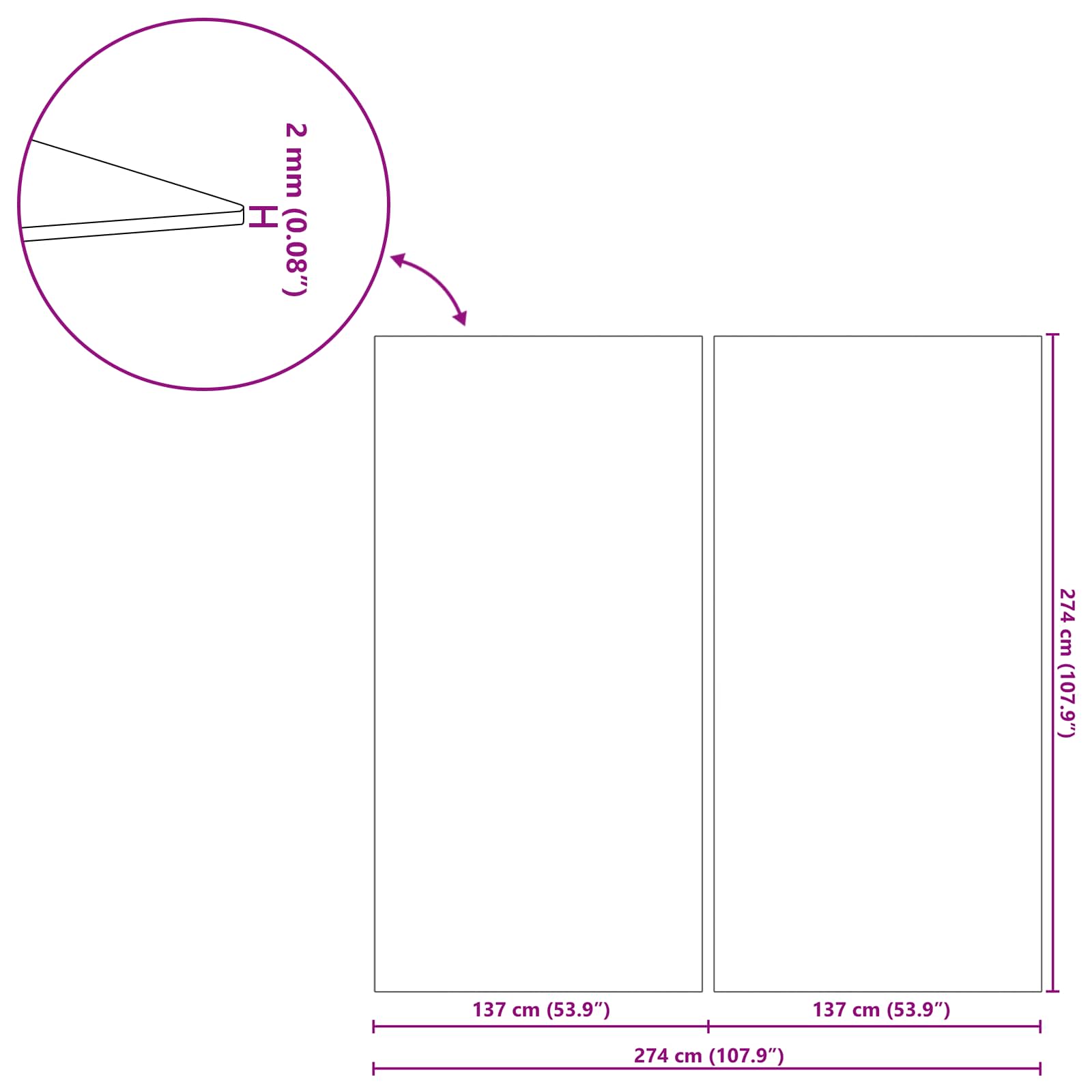 Podni sheet za bazen 274 x 274 x 0,1 cm Neslojno platno
