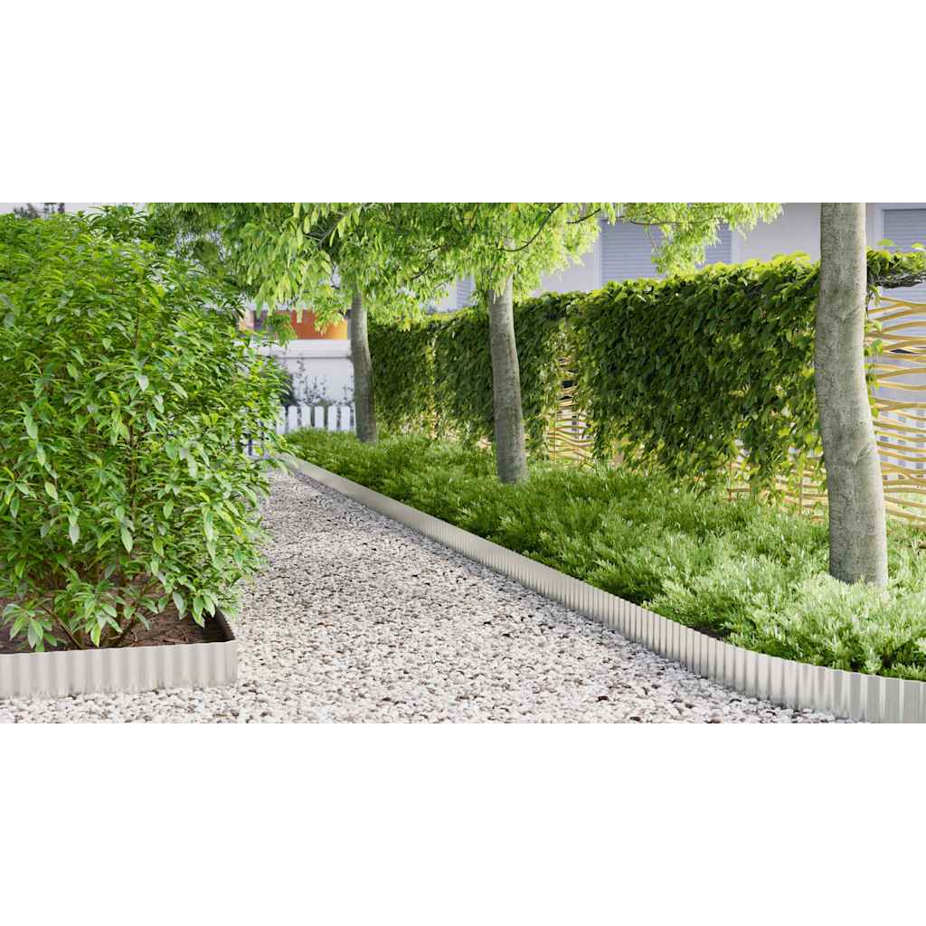 Rubovi Trave 1000 x 20 x 0,03 cm Pocinčani čelik Srebrna