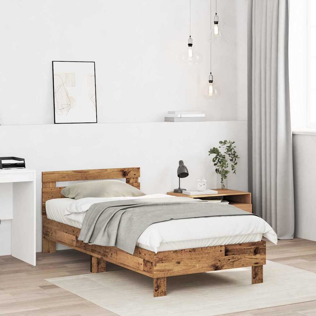 Krevetna konstrukcija s uzglavljem Staro drvo 193 x 95 x 88 cm