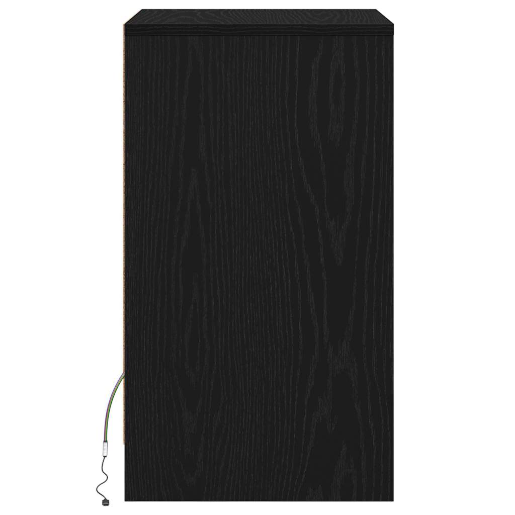 LED noćni ormarić s ladicama 2 pcs Crni hrast 38 x 34 x 61 cm