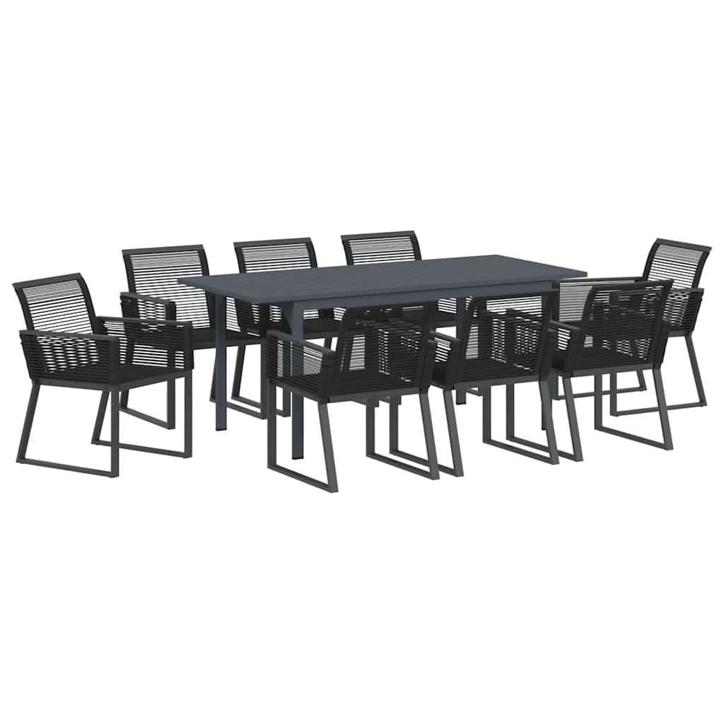Vrtni set za objed 9 pcs Crna poliratan