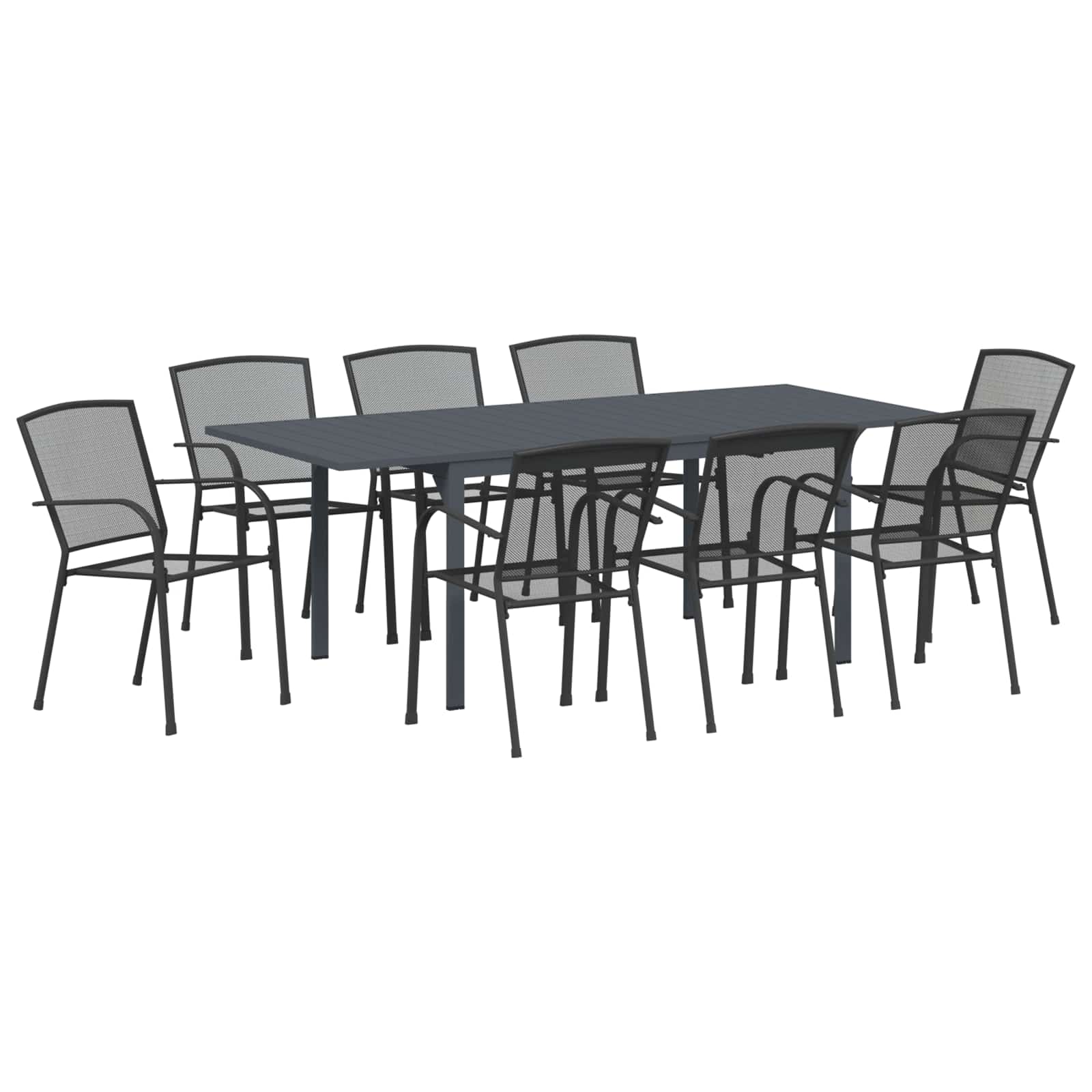 Vrtni set za objed 9 pcs Antracit Čelik