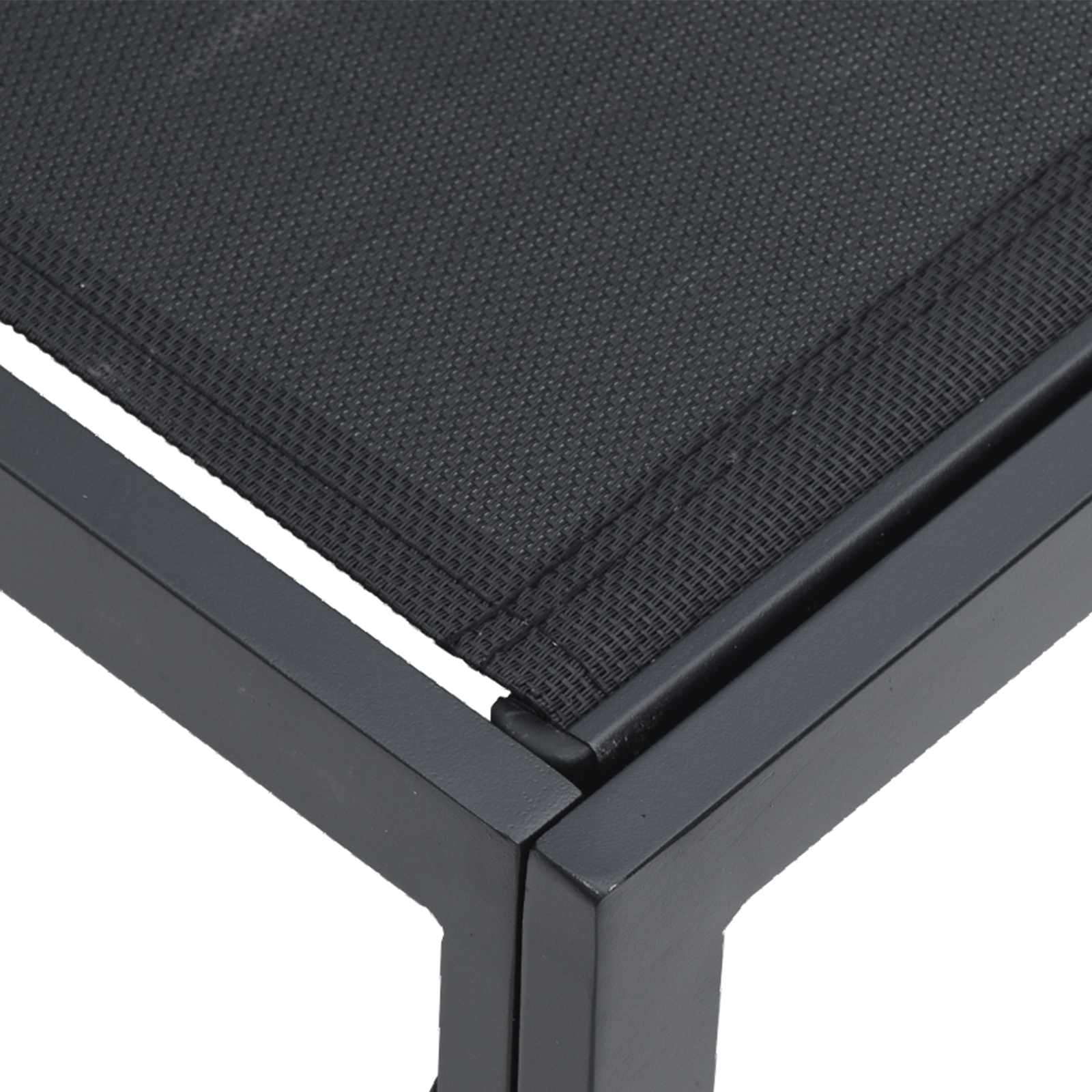 Sjedeća garnitura za vrt s jastukom 7 pcs Crna Aluminij