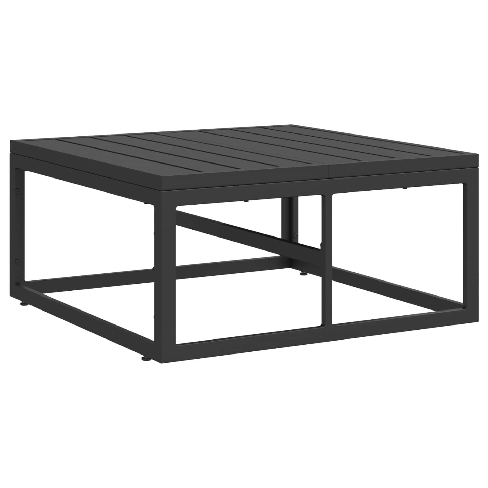Sjedeća garnitura za vrt s jastukom 12 pcs Crna Aluminij