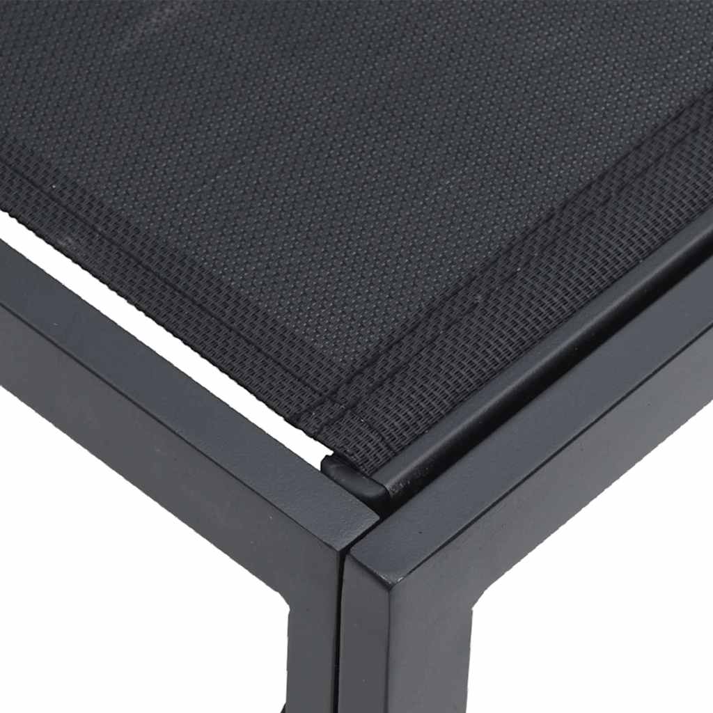 Sjedeća garnitura za vrt s jastukom 11 pcs Crna Aluminij