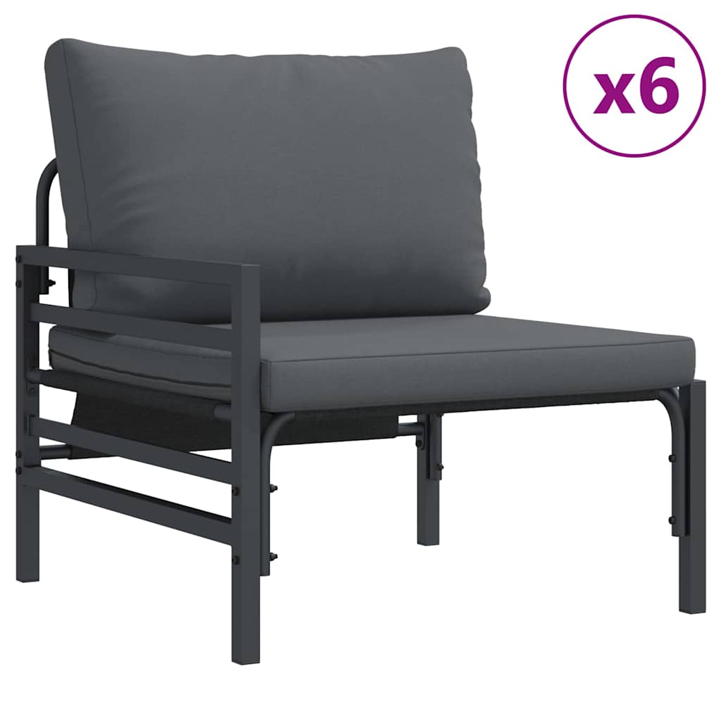Sjedeća garnitura za vrt s jastukom 13 pcs Crna Čelik