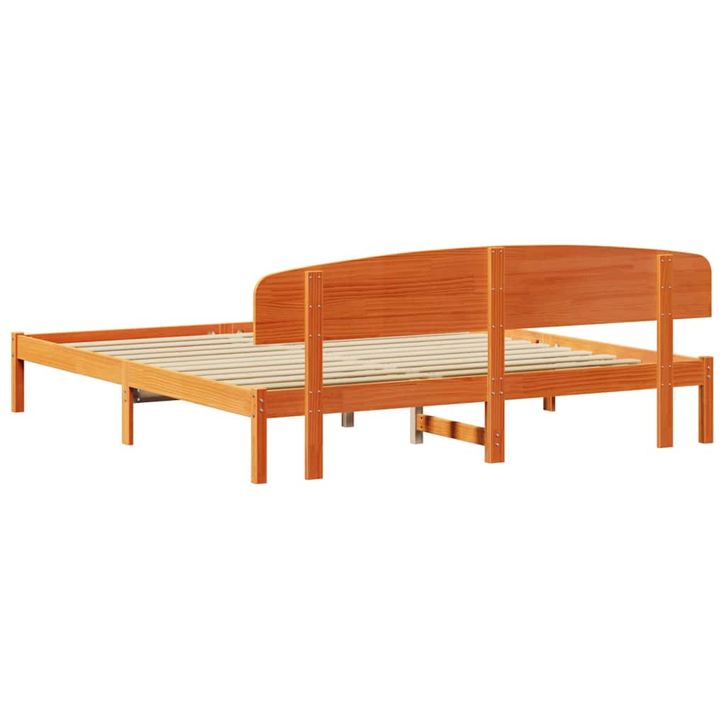 Krevetna konstrukcija s uzglavljem Vosak smeđa 200 x 200 cm