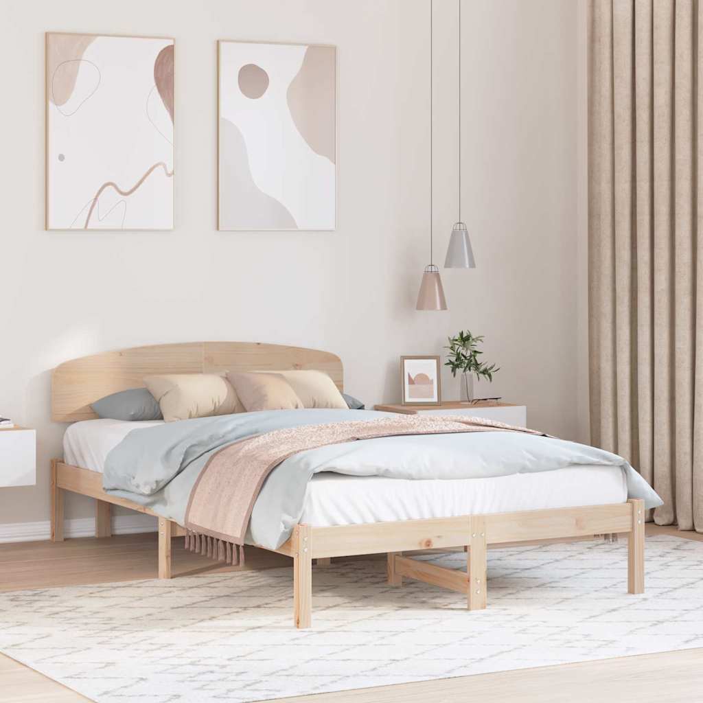 Krevetna konstrukcija Prirodna 120 x 200 cm Čvrsto borovo drvo