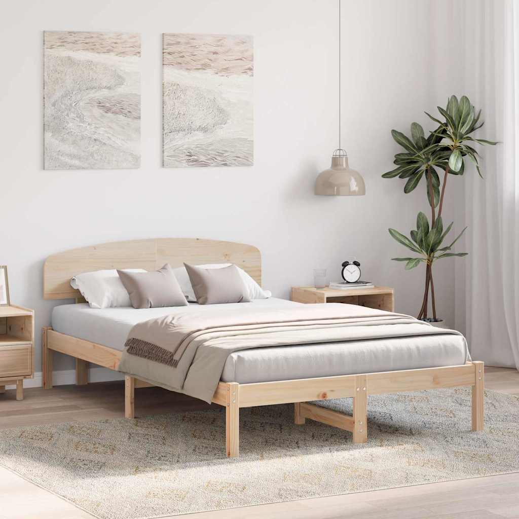 Krevetna konstrukcija Prirodna 120 x 200 cm Čvrsto borovo drvo