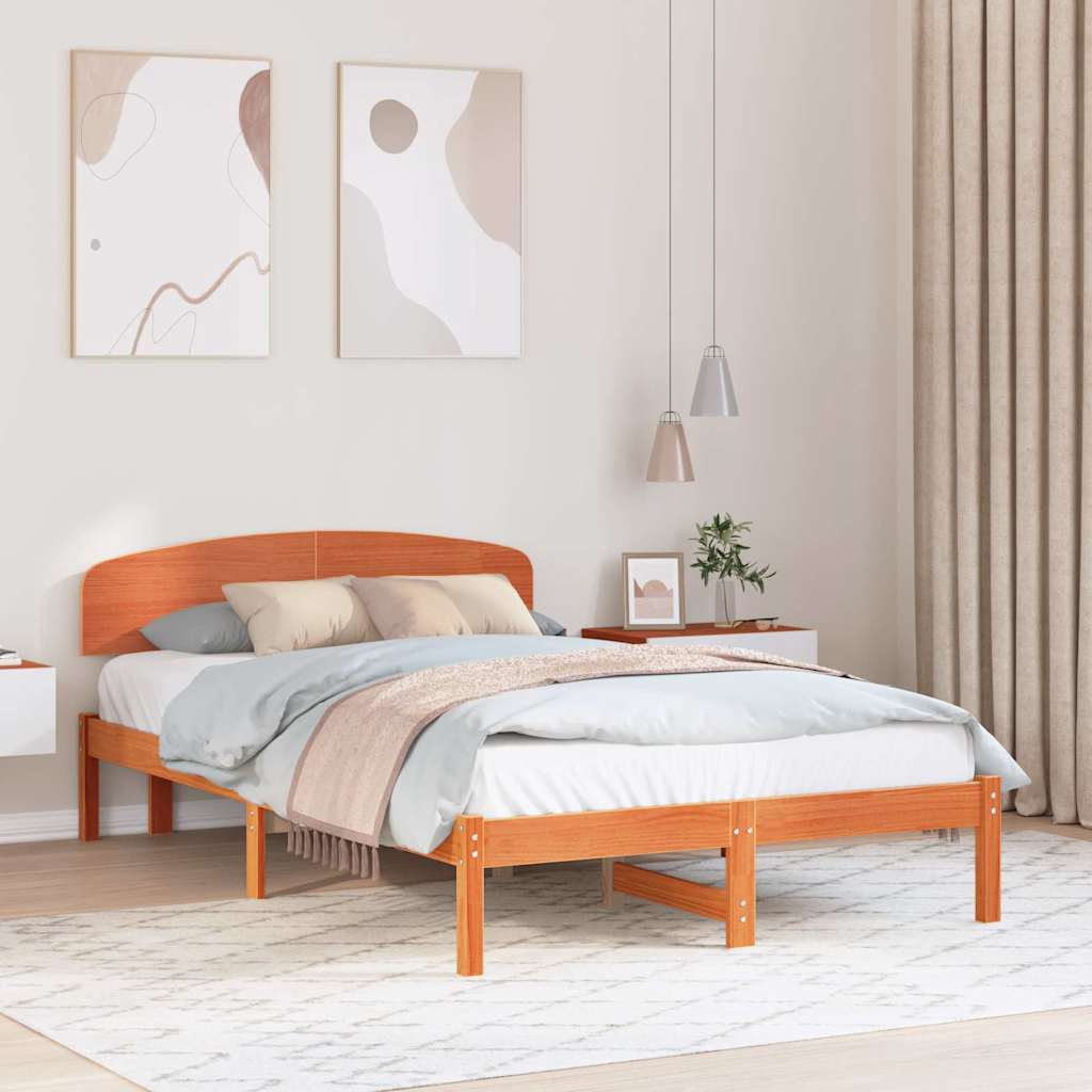 Krevetna konstrukcija s uzglavljem Vosak smeđa 120 x 200 cm