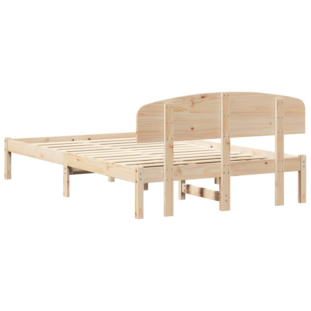 Krevetna konstrukcija Prirodna 135 x 190 cm Čvrsto borovo drvo