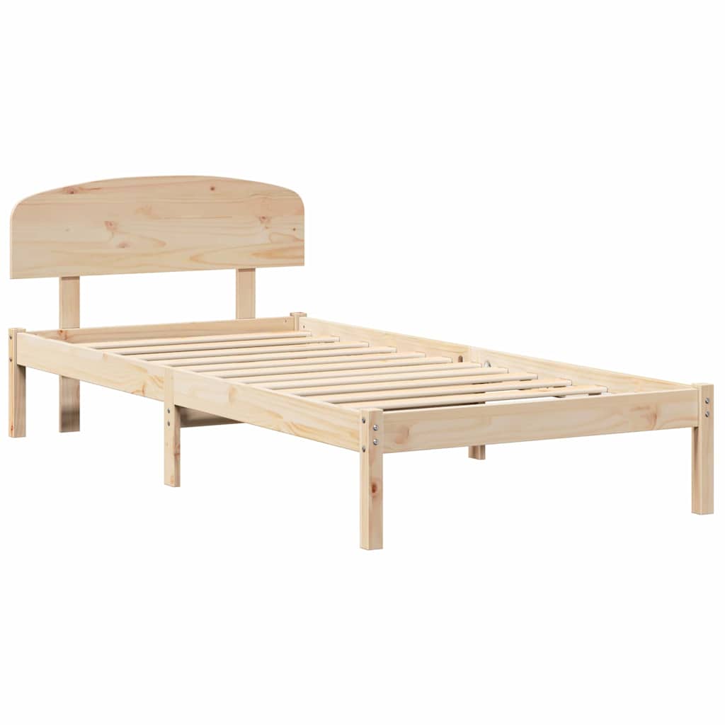 Krevetna konstrukcija Prirodna 90 x 200 cm Čvrsto borovo drvo
